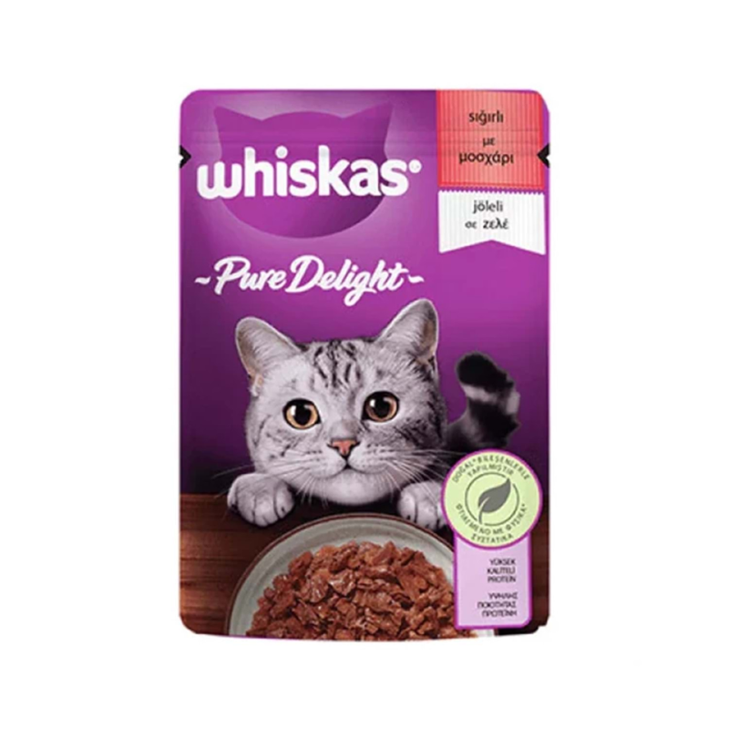 WHİSKAS POUCH PURE DELİGHT SIĞIR ETLİ 85 GR